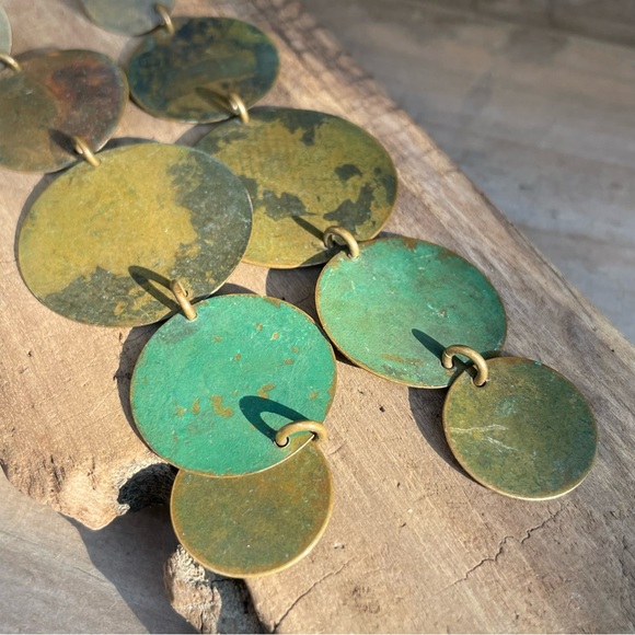 Vintage Artisan Drop Earring with Patina Discs - Picture 14 of 15